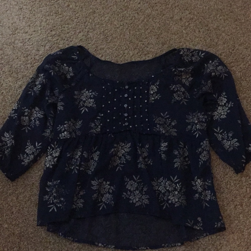 Abercrombie & Fitch Sheer Shirt With Gold Accents